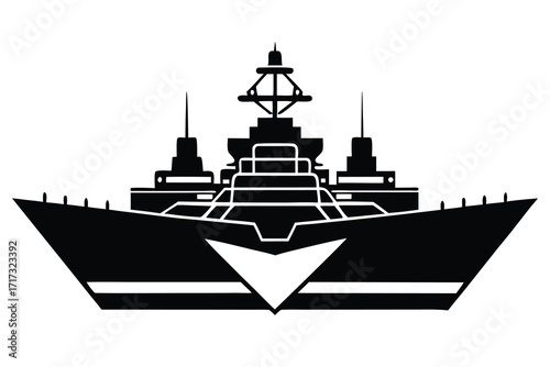 warship silhouette vector icon design