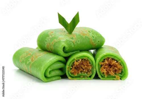 dadar gulung rolled green pandan crepes stuffed