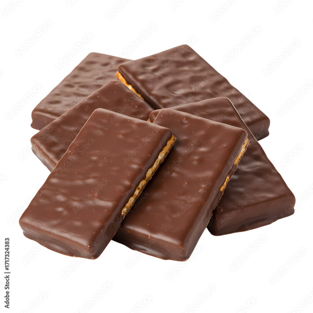 Fototapeta premium Indulge in rich chocolate wafer cookies a delightful sweet treat perfect for snacking or dessert anytime