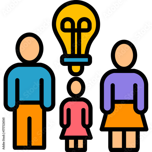 Parental Guidance lineal color icon
