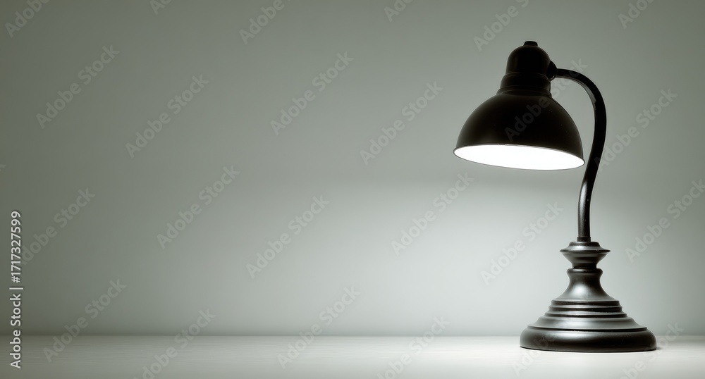 Obraz premium Classic Black Desk Lamp Illumination.