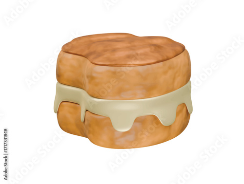danish pastry icon 3d illustration render