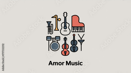 Music instruments vector illustration for musical performance concert band orchestra and jazz festival event