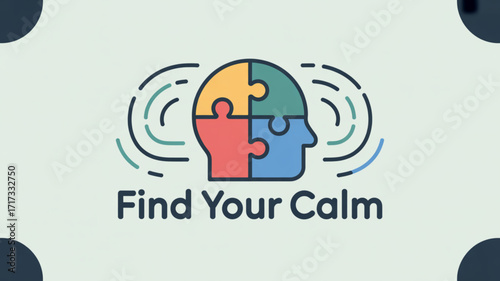 Mental health awareness concept with puzzle head for stress relief and mindfulness and cognitive wellness therapy