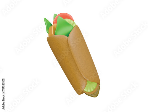 burrito icon 3d illustration render