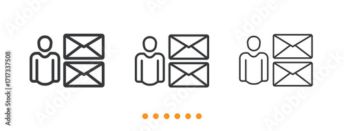 Mail sender icon. Thin line icon vector