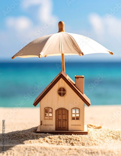 Beach House Under Umbrella.