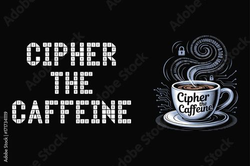 Cipher the caffeine coffee cup binary