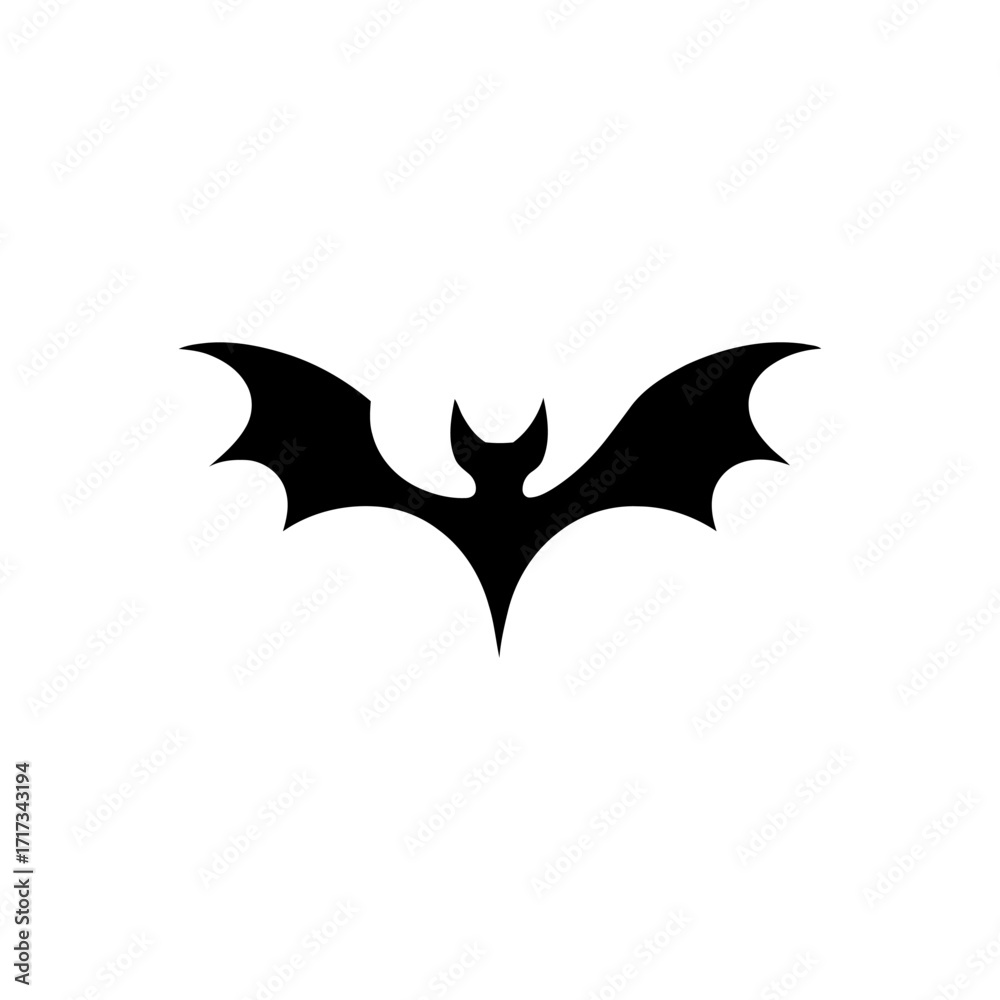 Fototapeta premium Halloween Bat Silhouette in Flight Vector Illustration