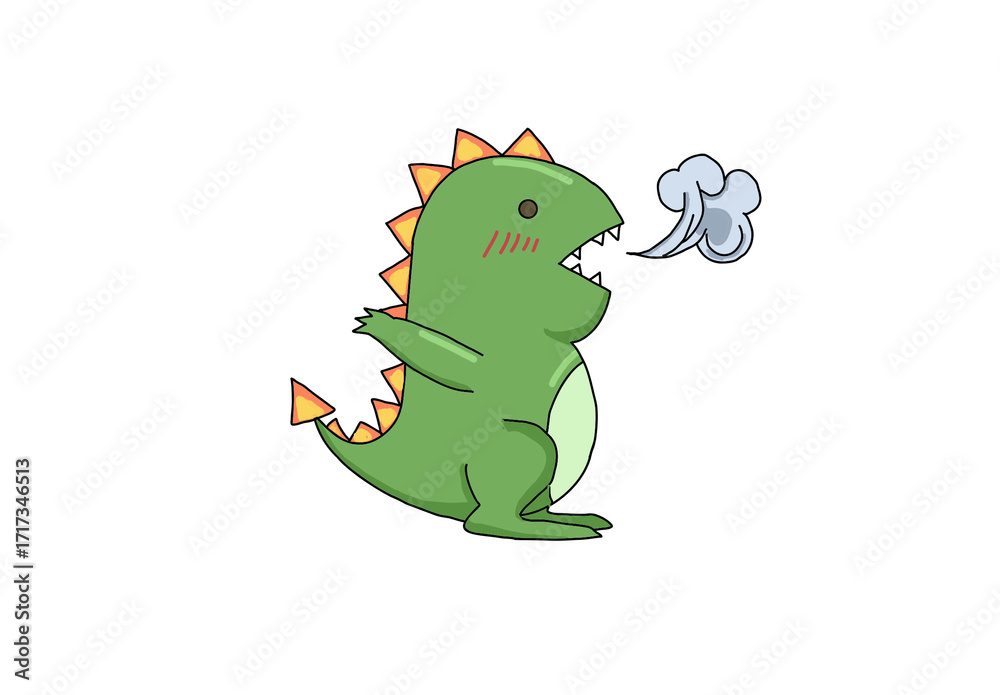 Fototapeta premium green dragon cartoon