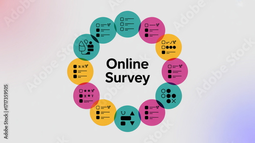 Online survey form template with checklist and questionnaire design for feedback and data collection use