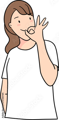 illustration of woman gesturing okay