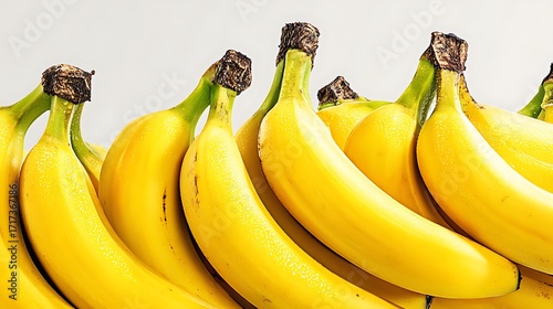 A bunch of bananas on a blank background vibrant detail