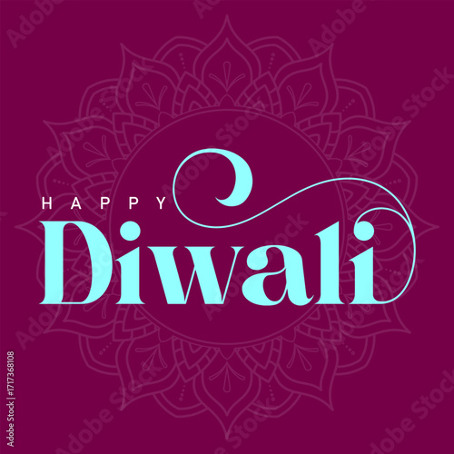 Happy Diwali Typography Design Bold Calligraphy Greeting