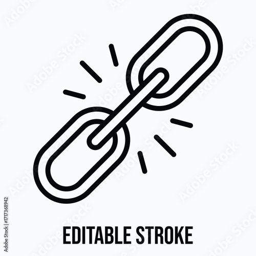 Link Chain Hyperlink Isolated Vector Lineal Style Icon,