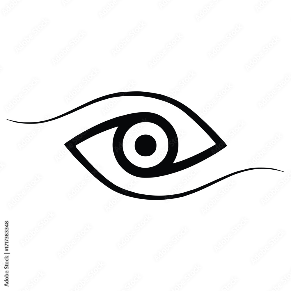 Obraz premium Human Eye Vision Vector Icon