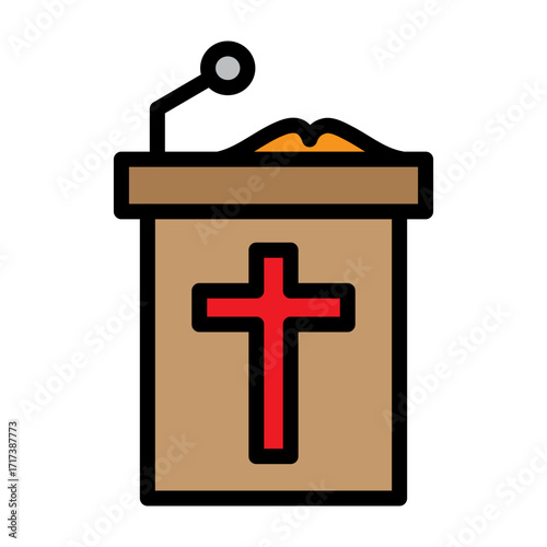 Sermon Vector Filled Icon Design