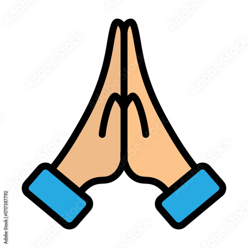 Praying Hands Vector Filled Icon Design