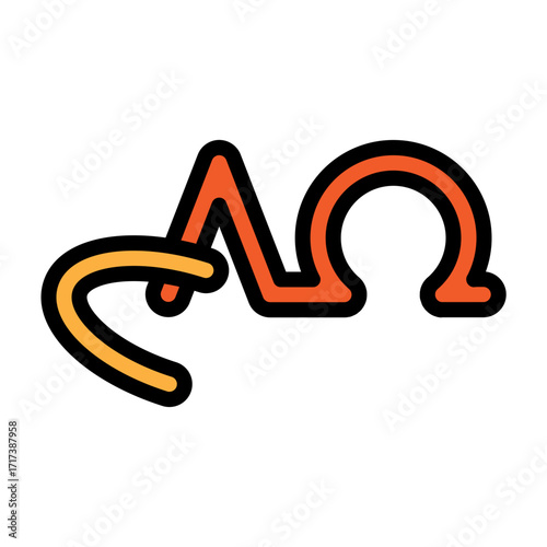 Alpha and Omega Vector Filled Icon Design