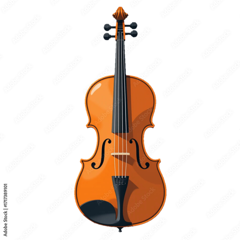 Fototapeta premium Flat colored violin illustration 