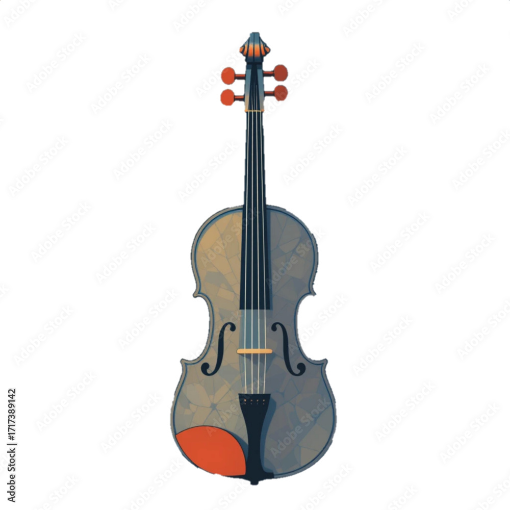 Fototapeta premium Flat colored violin illustration 