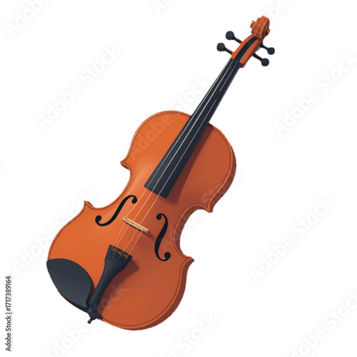 Flat colored violin illustration 