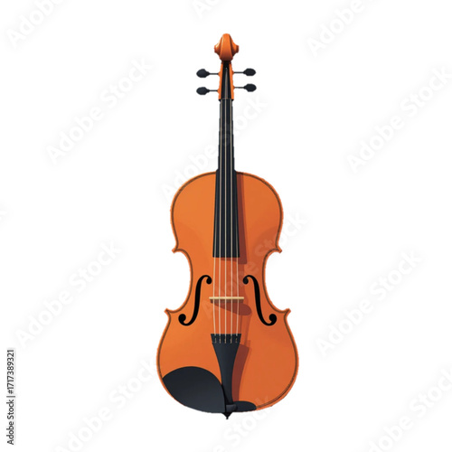Flat colored violin illustration 