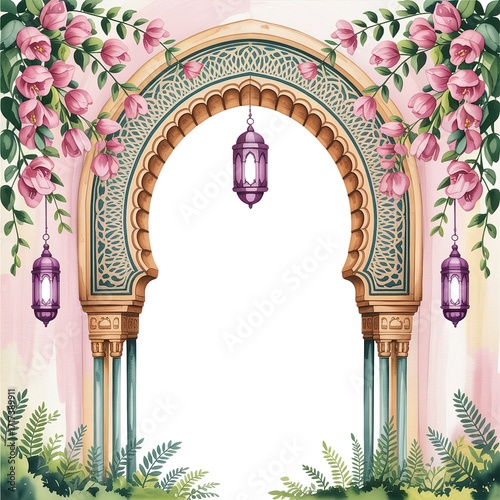 decorated door with flowers