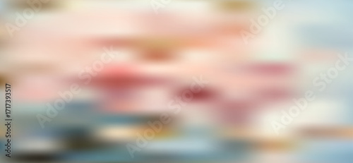 Abstract background showcasing soft pink, muted blue, and creamy beige hues blending in a gentle, blurry watercolor effect with hints of subtle gradients creating a calming mood