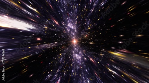 Hyperspace Warp Tunnel with Star Particles & Central Flare — Sci-Fi Animation (4K)