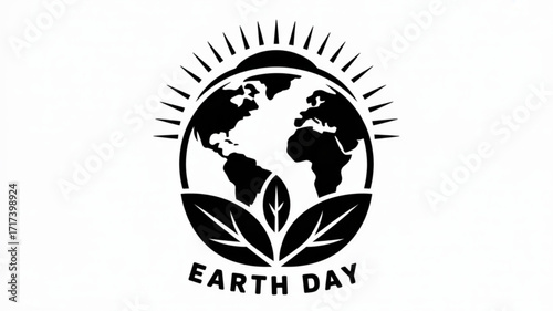 Earth day logo illustration symbolizing environmental awareness, sustainability, and conservation efforts
