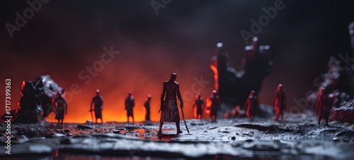 Tiny figures from life King of Hell,generative AI
