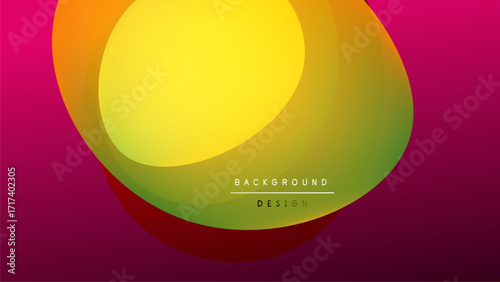 Abstract colorful layers create circular design. Gradient transitions blend yellow, green, magenta hues over black backdrop. Simple, modern aesthetic.