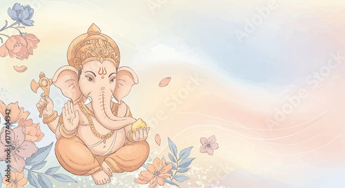 Ganesha, The Lord of Wisdom – Creative Vector Design Collection for Hindu Festivals, Symbol of Wisdom and Prosperity.