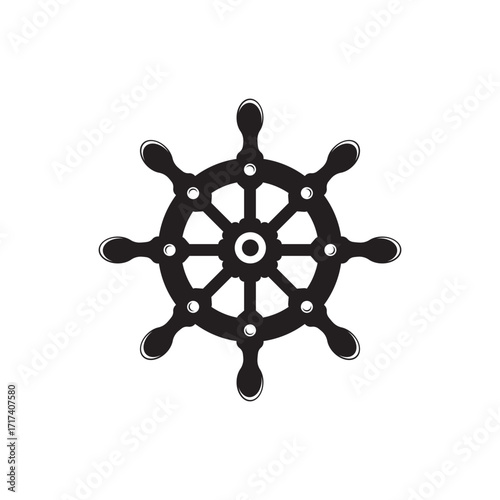 ship steering for sailing logo vector icon illustration template design