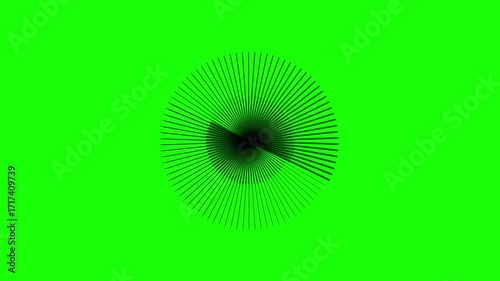 Abstract black radial pattern on a bright green background