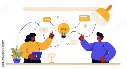 Refined Modern Business Strategy Vector Art: Flat Design for Premium Corporate & Tech Solutions
