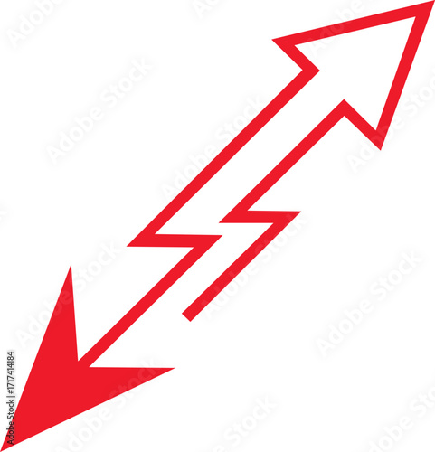 dashed line black arrow icon 