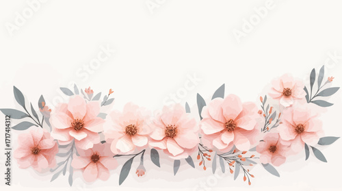 Pink Floral Arrangement on White Background Elegant Botanical Decor