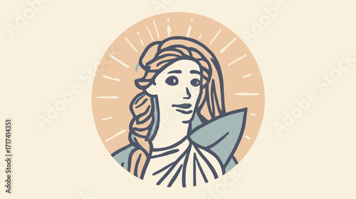 Religious Saint Icon Illustration Artistic Sacred Icon Religious Symbol