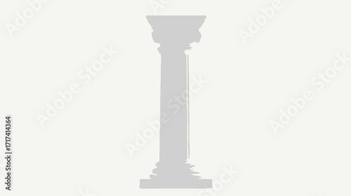 Classic White Architectural Column in Minimalist Setting for Interior Design