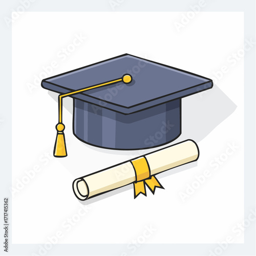 Graduation Cap and Diploma Celebrate Your Academic Achievement