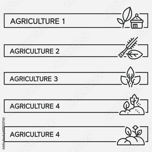 Comprehensive vector outline collection representing essential elements of agricultural processes, farming lifecycle, and harvest tools for modern cultivation