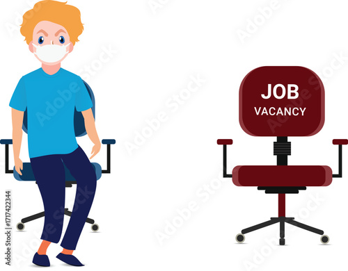 Career advancement, job promotion or career development or management or executive opportunity in company concept, boss helping hand give management chair to happy 