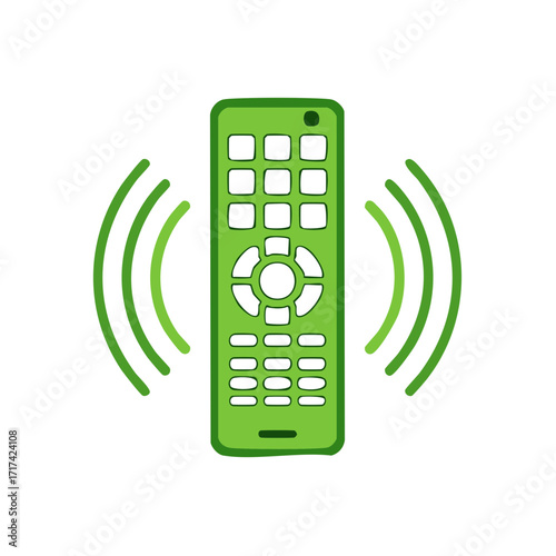 Remote control technology icon with wireless signal waves illustration