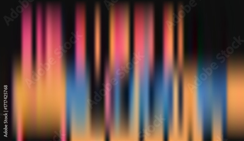 Abstract Blurred Vertical Stripes Background: Warm Hues, Dark Noise, Digital Art, Motion Effect, Trendy Design.