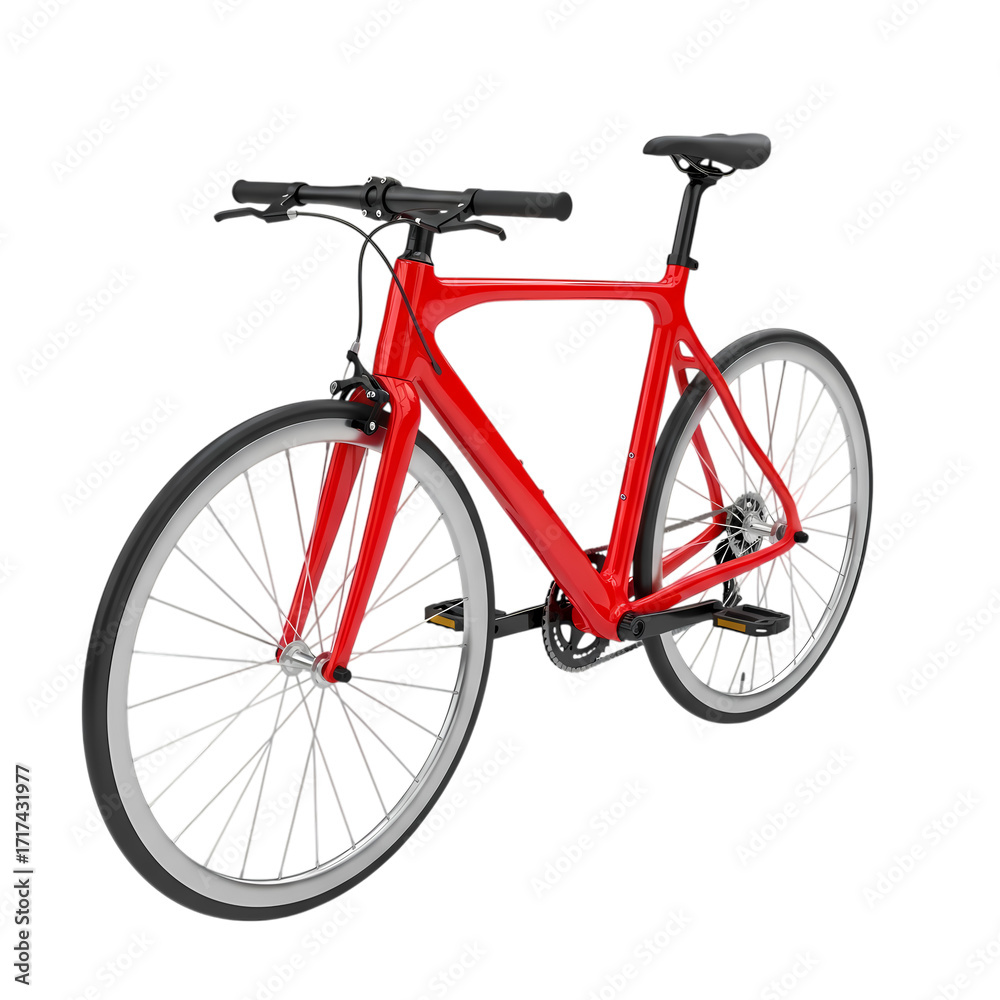Obraz premium Sleek Red Bicycle: Perfect Urban Ride