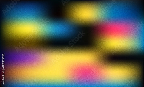 Abstract Colorful Gradient Background with Noise Texture:  Blurred, Vibrant Hues and Grainy Effect, Ideal for Digital Design Projects.
