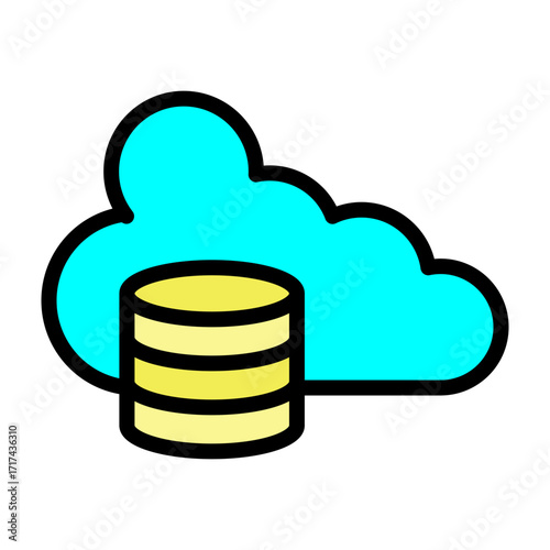 Cloud Storage Vector Filled Icon Design