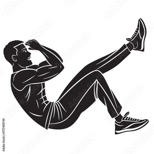 young man exercising